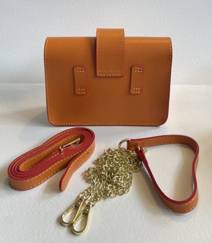 Orange & Red Trim Multiway Leather Handbag for Hilly Horton Home