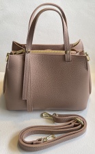 Italian Leather Duo Strap Handbag, Nude for Hilly Horton Home