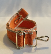 Herringbone Weave Handbag Strap, Orange & Cream Edge for Hilly Horton Home