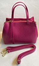 Italian Leather Duo Strap Handbag, Fuchsia for Hilly Horton Home