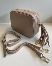 Soft Pink Leather Tassel Handbag by Hilly Horton Home