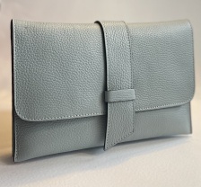 Sky Blue, Italian Leather Clutch Handbag for Hilly Horton Home