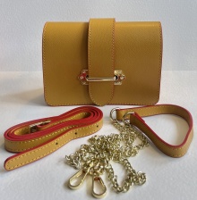 Mustard & Red Trim Multiway Leather Handbag for Hilly Horton Home