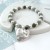 Silver Plated Studded Heart Beaded Bracelet by Peace Of Mind