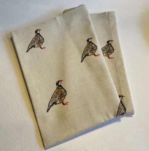 Linen, Partridge Tea Towel by Dees