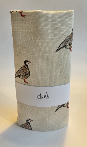 Linen, Partridge Tea Towel by Dees