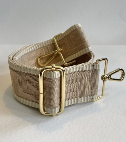 Woven Handbag Strap, Taupe & Cream Embossed for Hilly Horton Home