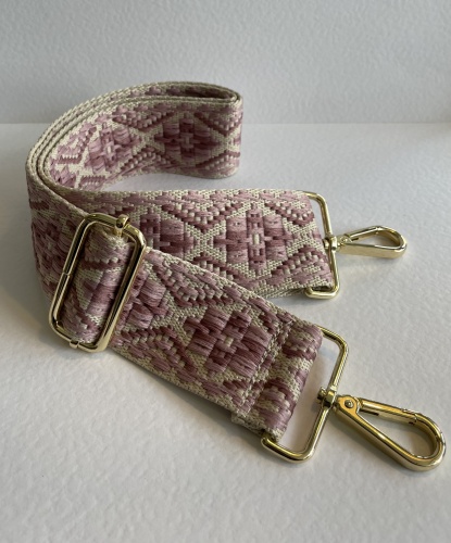 Woven Traditional Pattern Handbag Strap Pinks & Cream for Hilly Horton Home