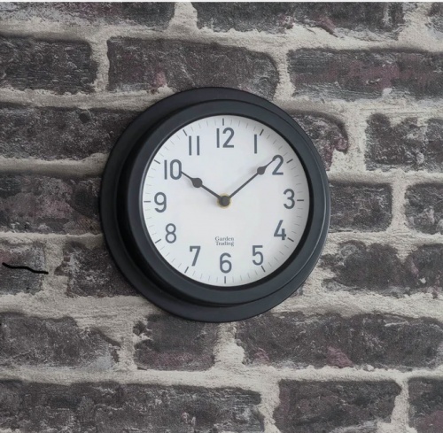 Tenby Clock Charcoal by Garden Trading