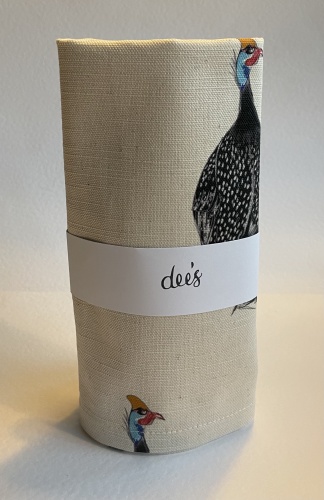 Linen, Guineafowl Tea Towel by Dees