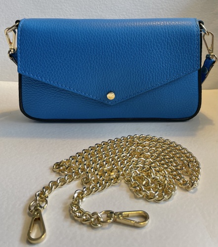 Small Italian Leather Duo Strap Bag Royal Blue for Hilly Horton Home