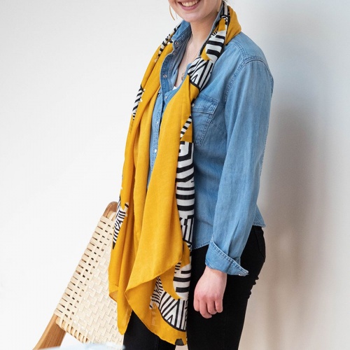 Vibrant Yellow Zebra Print Scarf by Peace of Mind