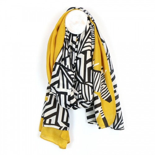 Vibrant Yellow Zebra Print Scarf by Peace of Mind