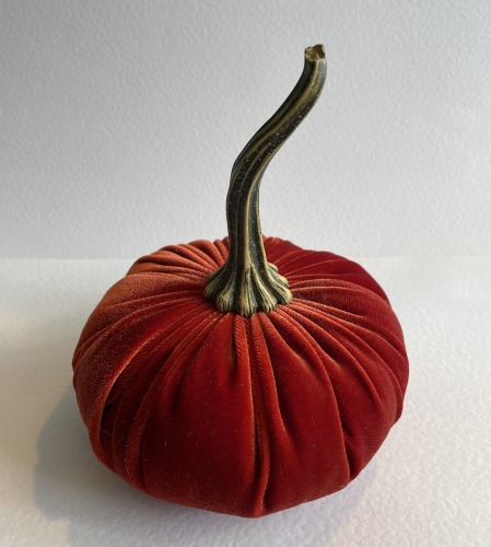 Hand Made Small Velvet Pumpkin Rust for Hilly Horton Home