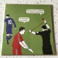 '' Socially Distanced Football''  Card by Scaffardi