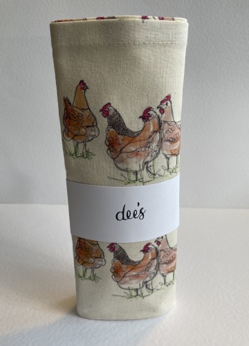 Natural Calico, Repeat Print Chicken Tea Towel by Dees