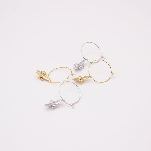 Silver Plated Bee Hoop Earrings by Tilley & Grace