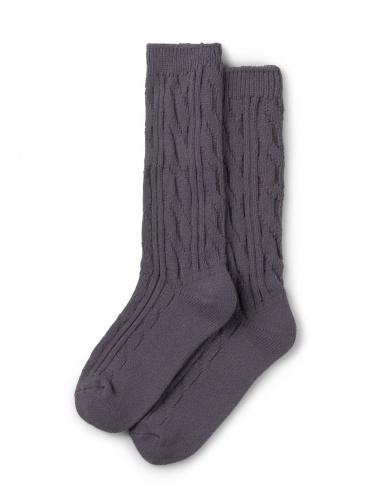 Cosy Cable Socks Charcoal by ChalkUK