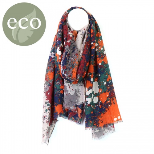 Orange Mix Paint Splatter Scarf by Peace of Mind