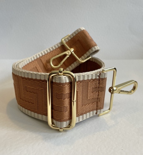 Woven Handbag Strap, Bronze & Cream Embossed for Hilly Horton Home