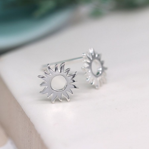 Sterling Silver Sunburst Stud Earrings by Peace of Mind