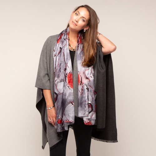 Tess Wrap Charcoal & Grey