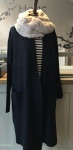 Navy, Long Line, Knitted Cardigan Jacket