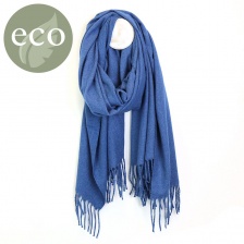 Blue Super Soft Scarf with Recycled Yarn by Peace of Mind