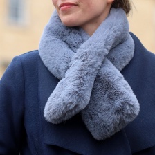 Faux Fur Loop-Through Scarf in Warm Grey by Peace of Mind