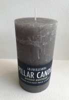 Rustic Pillar Candle 13cm x 7cm Grey by Grand Illusions