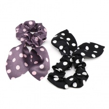 Grape & Black Polka Dot Scrunchie Duo by Peace of Mind