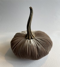 Hand Made Large Velvet Pumpkin Taupe for Hilly Horton Home