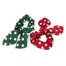 Green & Red Polka Dot Scrunchie Duo by Peace of Mind