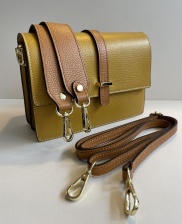 Compact, Duo Strap, Contrast Mustard Leather Bag by Horton Home