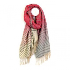 Red & Grey Ombre Chevron Scarf by Peace of Mind