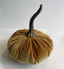 Hand Made Large Velvet Pumpkin Gold for Hilly Horton Home