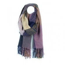 Lilac & Taupe Mix Woven Check Scarf by Peace of Mind
