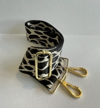 Woven Leopard Print Pattern Handbag Strap Natural, black & tan for Hilly Horton Home
