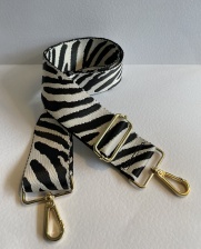 Woven Zebra Pattern Handbag Strap Black&White for Hilly Horton Home