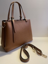 Tan Two Way Leather Handbag by Hilly Horton Home