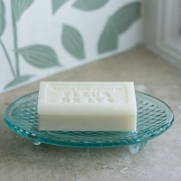 Green Glass Soap Dish by Grand Illusions