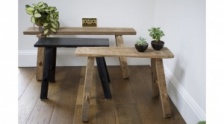 Small Natural Wood Recycled Bench by Raine & Humble